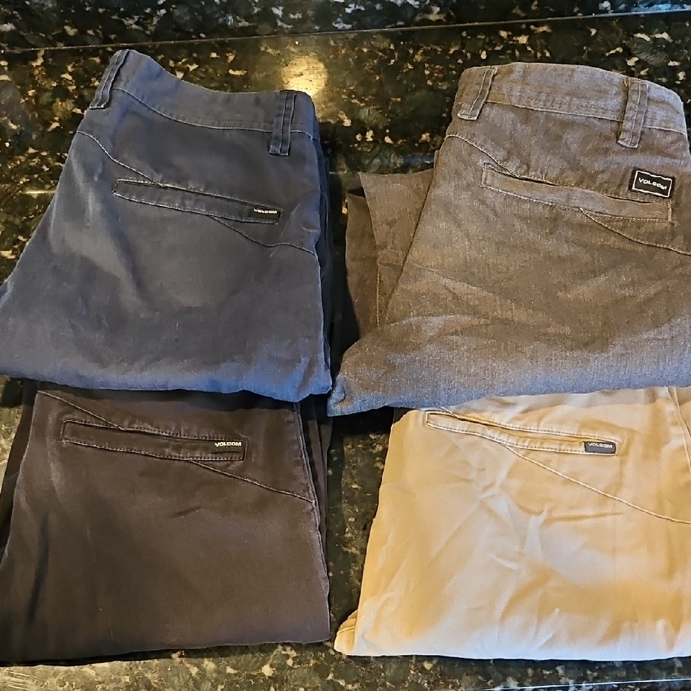 Volcom Men's Chinos - Navy, Gray, Black, and Tan